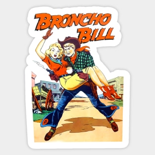 Love Cowboys Cowgirl Western Broncho Bill Vintage Comic Book Sticker